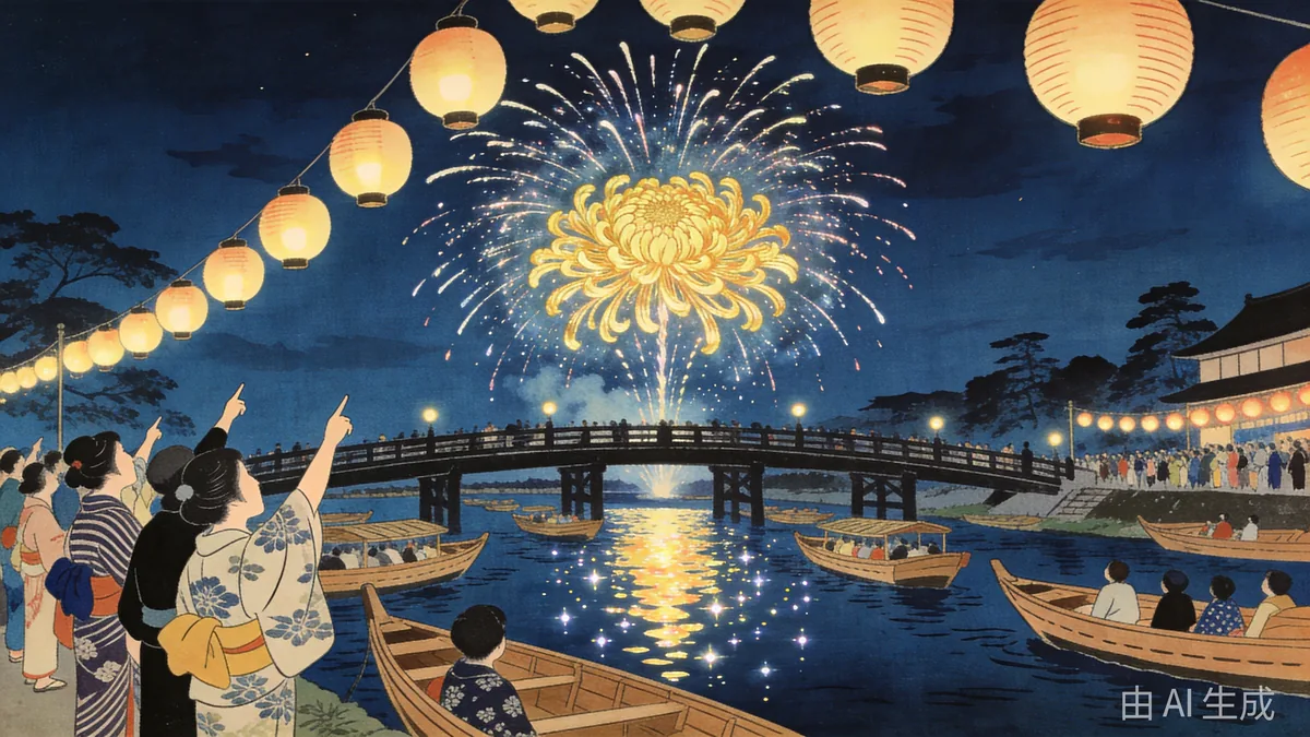 Fireworks Over the Summer River