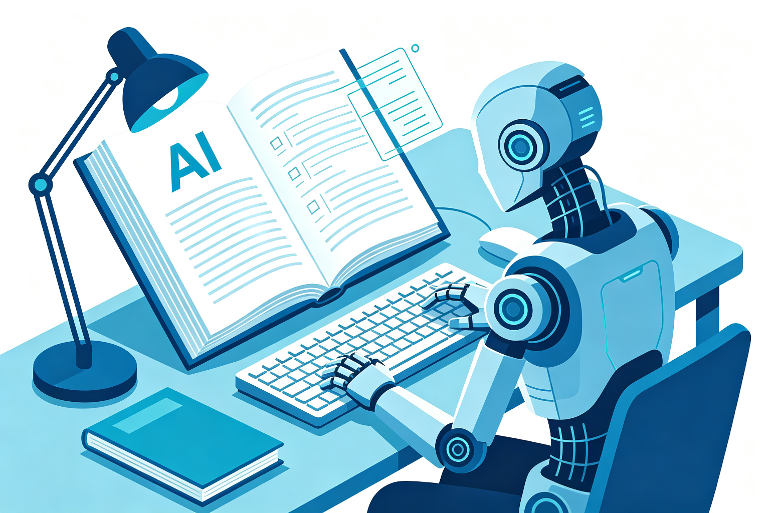 An AI robot studying at a desk — tuning your local model the right way