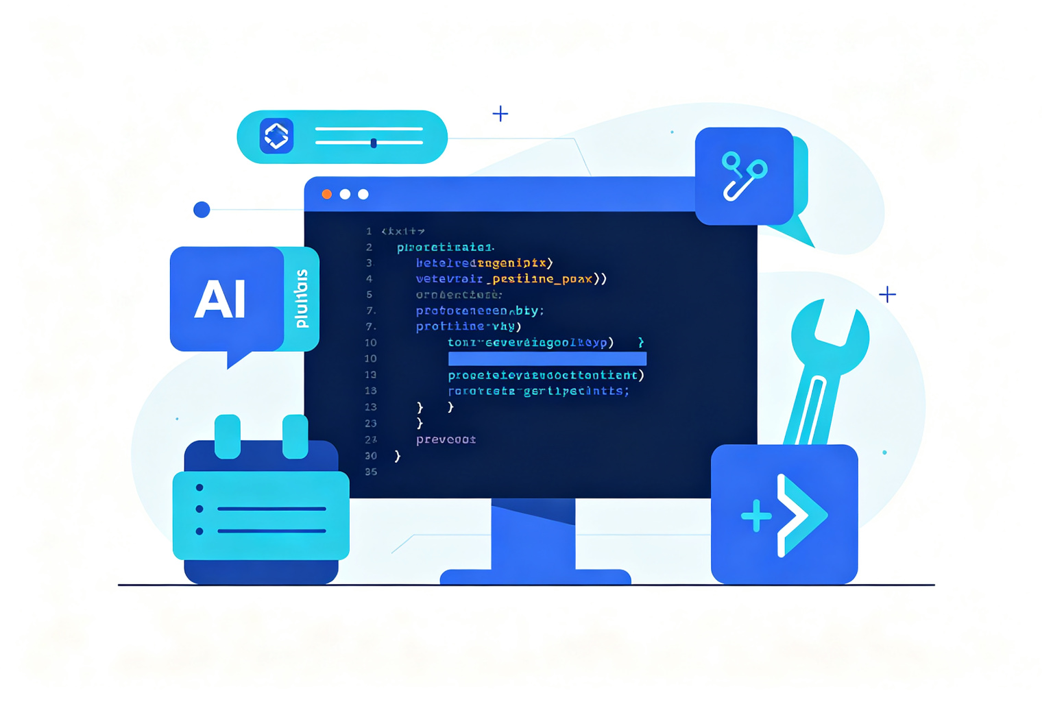 A developer workstation with code and AI tools — your Muse Glimmer deployment rig
